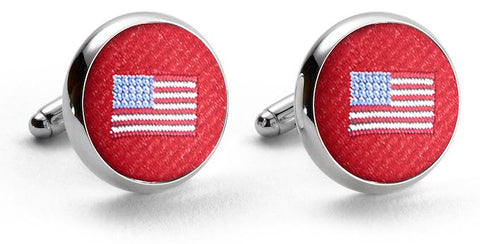 American Flag: Cufflinks - Red